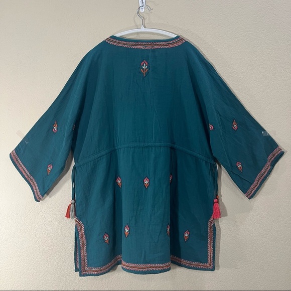 WORLD MARKET Womens Cotton Floral Embroidered Peasant Top Sz L/XL Boho Peasant - Picture 4 of 9